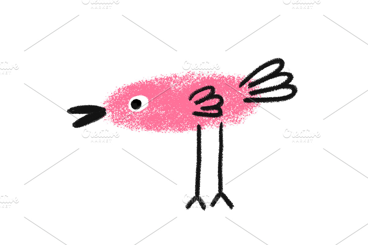 Pink birds in a tree, an Animal Illustration by Irene Loal (Photo 6 of 6)
