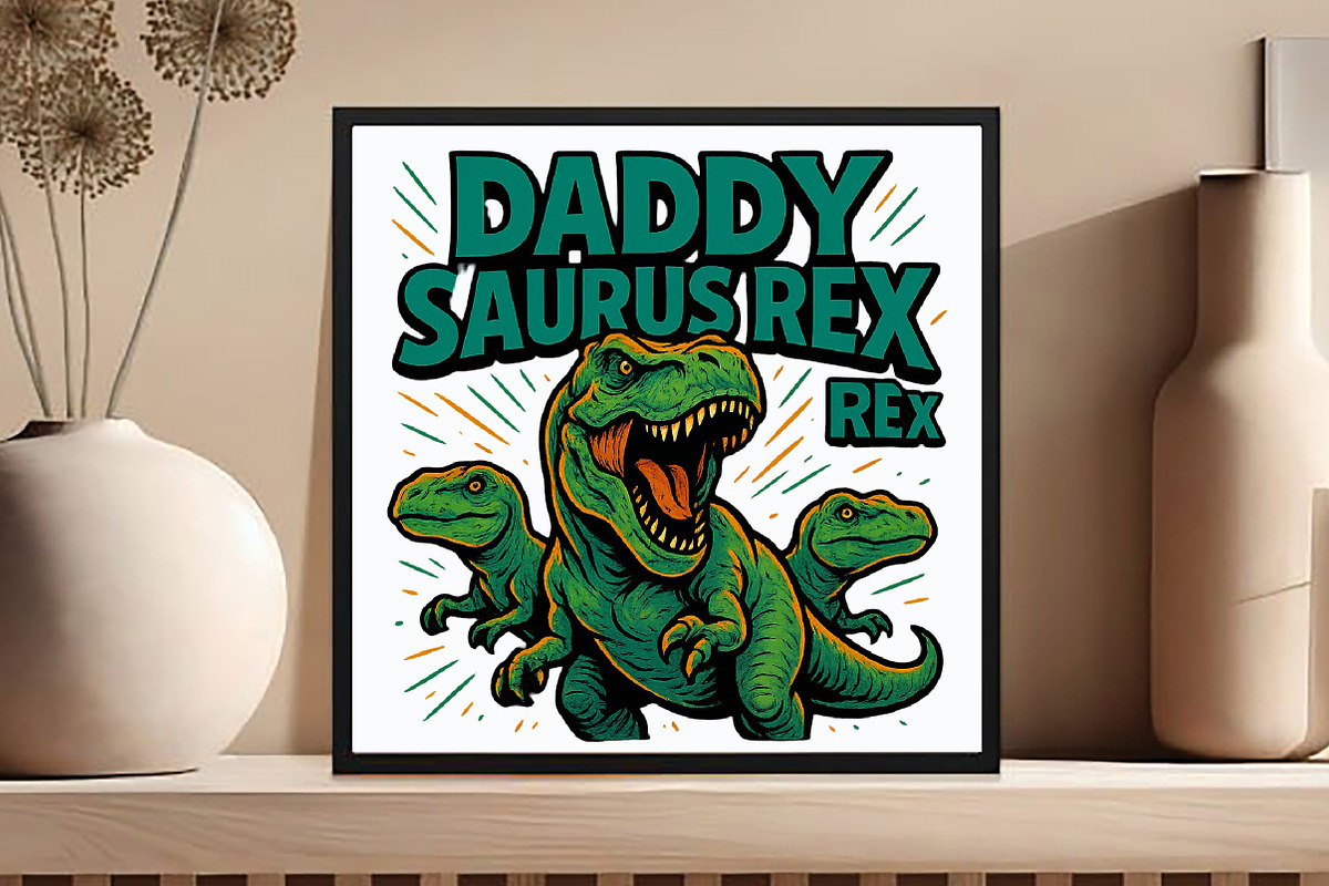 Daddysaurus-Rex Sublimation PNG, an Illustration by DreamCafeArt (Photo 6 of 7)