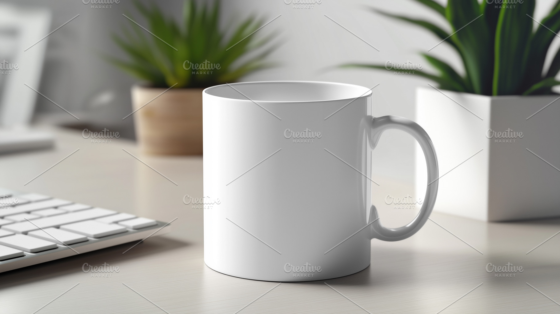 Blank mug mockup on office desk with, a Business Photo by MistyDay
