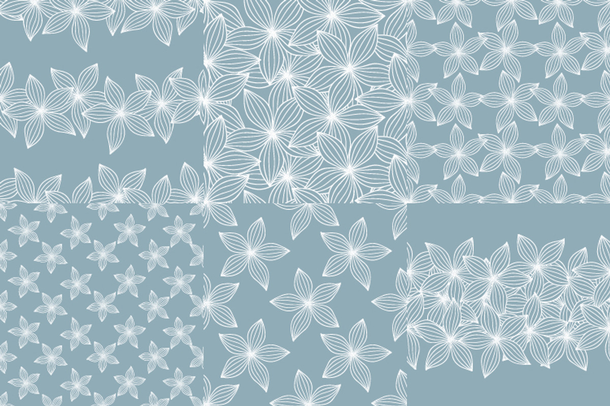 Seamless floral blue pattern., a Pattern Graphic by Shop seamless patterns (Photo 1 of 7)