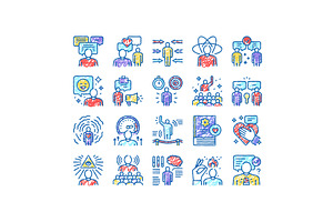 Soft Skills People set Icons hand, an Object Illustration by pikepicture