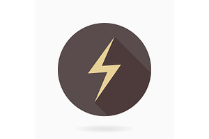 Fine Vector LightningFlat Icon With Lightning