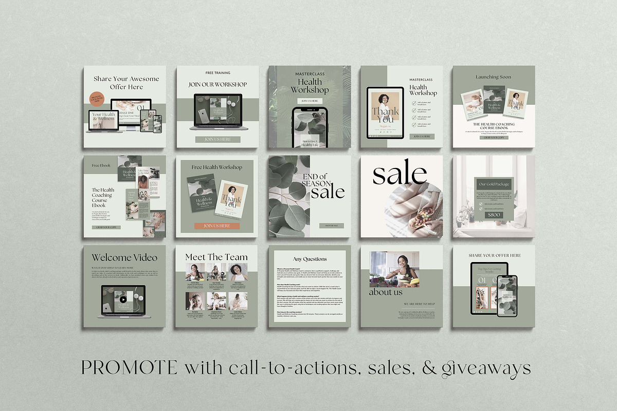 Health Coach Instagram Templates, a Templates & Theme by Miri Campbell (Photo 11 of 18)