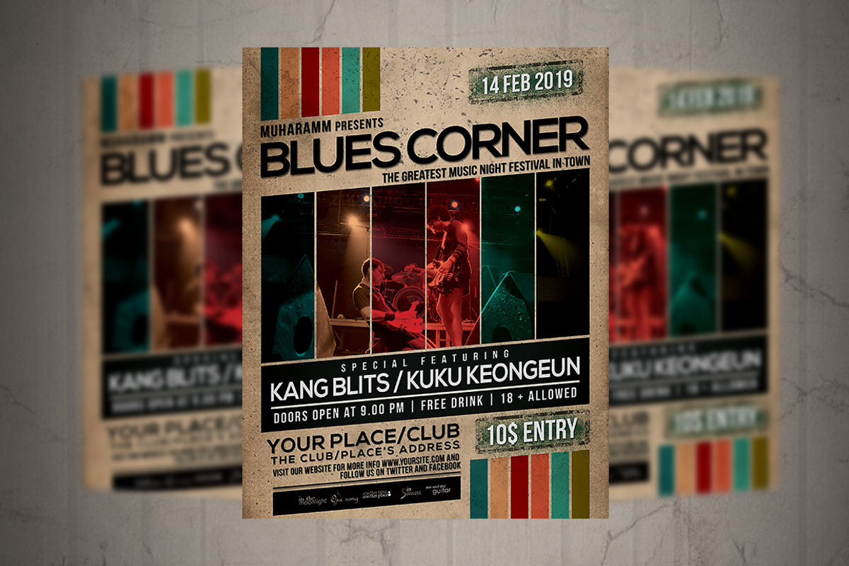 Blues Music Flyer / Poster, a Flyer Template by Septian
