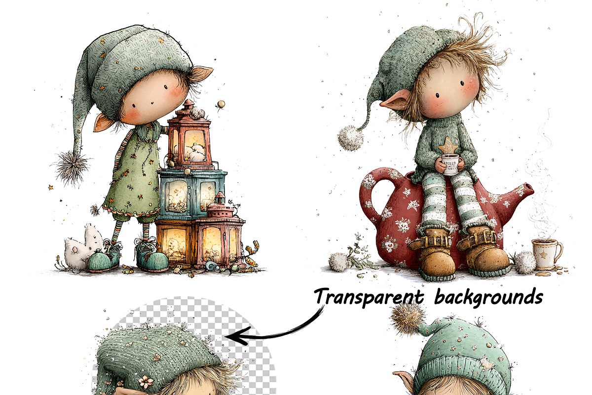 Whimsical Festive Christmas Elf, a Graphic by one-touch (Photo 4 of 10)