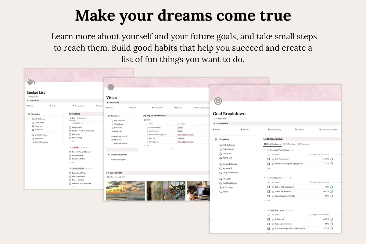 Notion Life Planner, a Templates & Theme by Planner 2 Success (Photo 3 of 10)