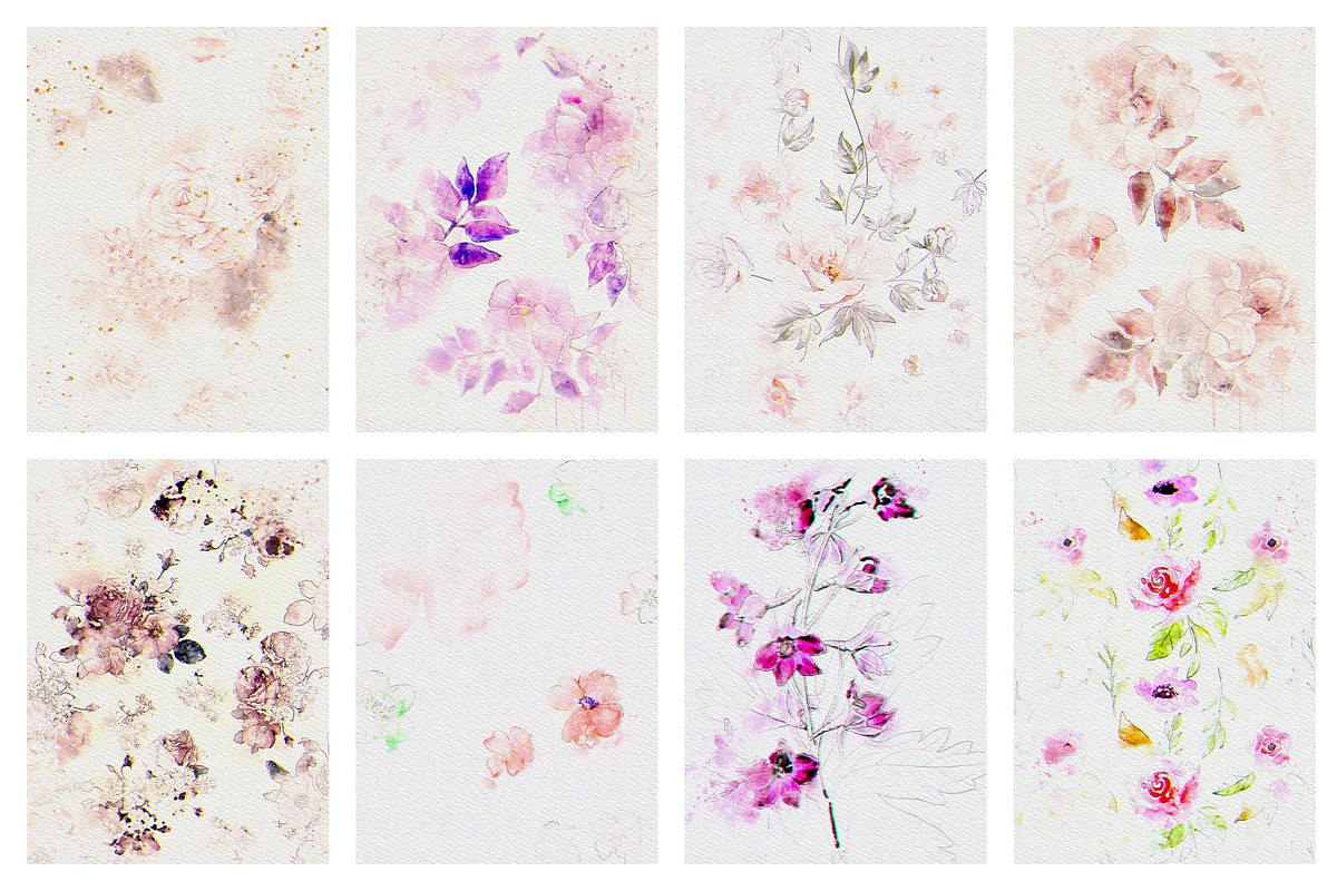 Floral Paper Textures, a Texture Graphic by sibel dayı (Photo 7 of 8)