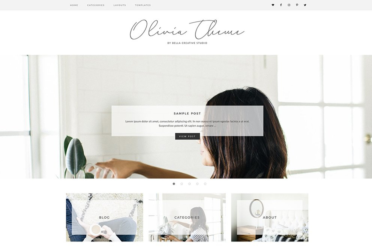Olivia - WordPress Theme, a WordPress Template by Bella Creative Studio (Photo 1 of 3)
