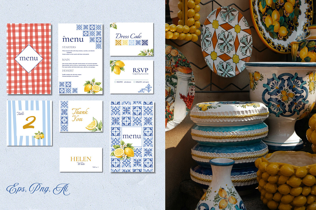 Amalfi Wedding Collection, an Invitation Template by ChristinaDesigns (Photo 6 of 7)