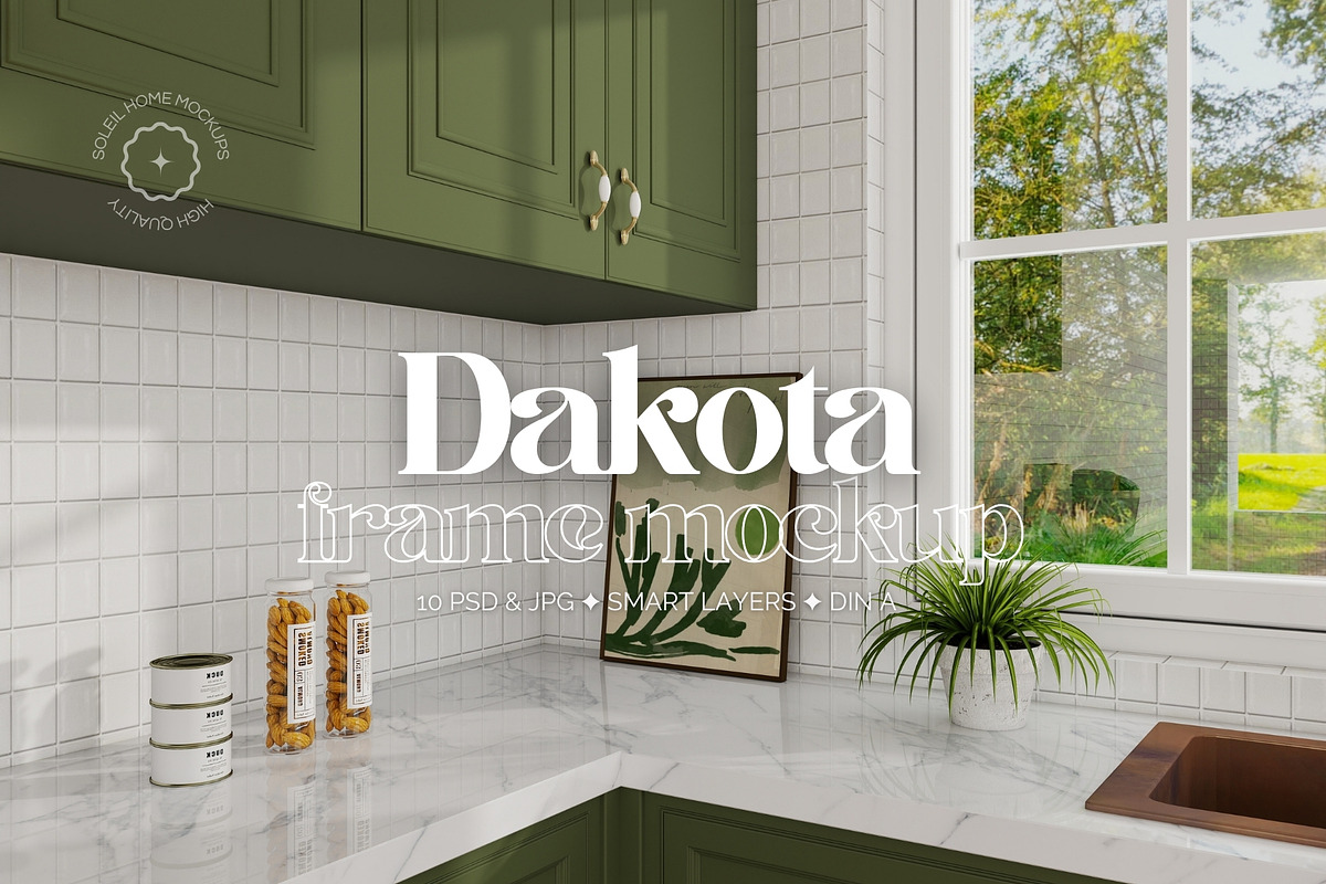 DAKOTA| Cottage Kitchen Mockup Set, a Household Mockup by SoleilHomeMockups (Photo 1 of 12)