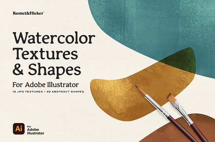 Watercolor Textures & Shapes, a Texture Graphic by Komet & Flicker