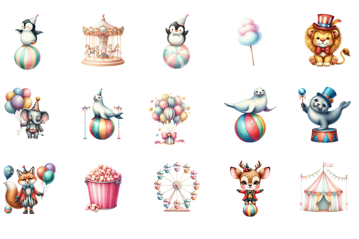 Pastel Circus Clipart, an Illustration by Designworld (Photo 4 of 5)