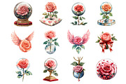 Valentine Rose Globe, an Illustration by Design Market (Thumbnail 2 of 3)
