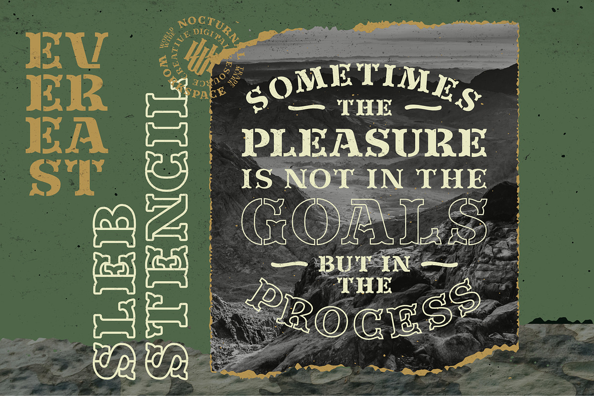 Evereast Slab Stencil, a Slab Serif Font by Nocturnal Workspace (Photo 6 of 9)