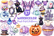 Purple Pastel Halloween Clipart, an Illustration by Dream Creation (Thumbnail 1 of 4)