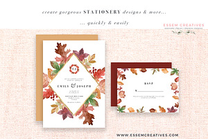 Fall Leaves Card Borders Backgrounds