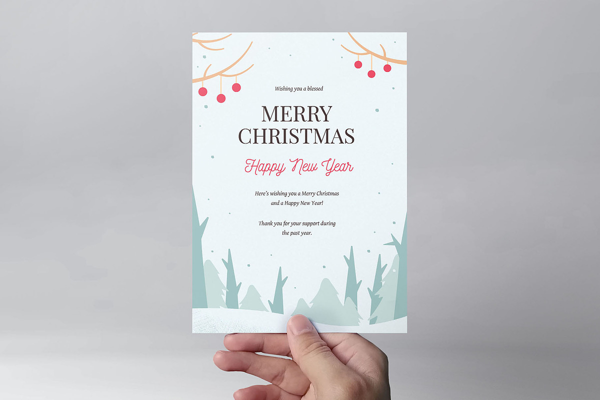 Merry Christmas Greetings Cards, a Card Template by BrandPacks (Photo 3 of 5)