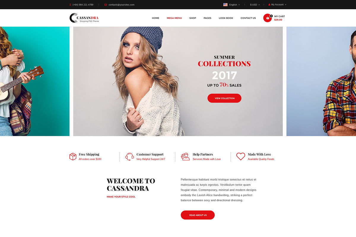 Cassandra - Fashion 2, a Websites & App Template by DigitalCenturySF (Photo 1 of 8)