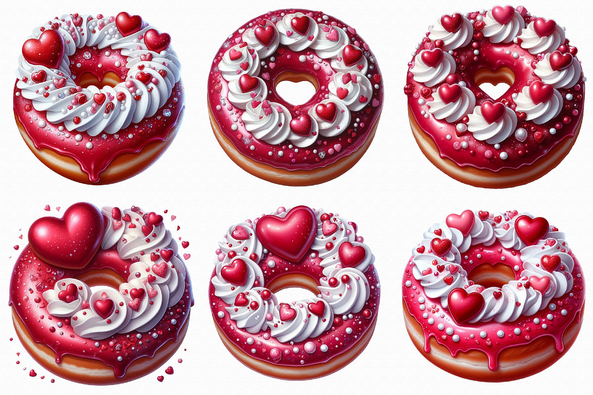 Valentine Donut Clipart, an Illustration by Libby Wishes (Photo 7 of 7)