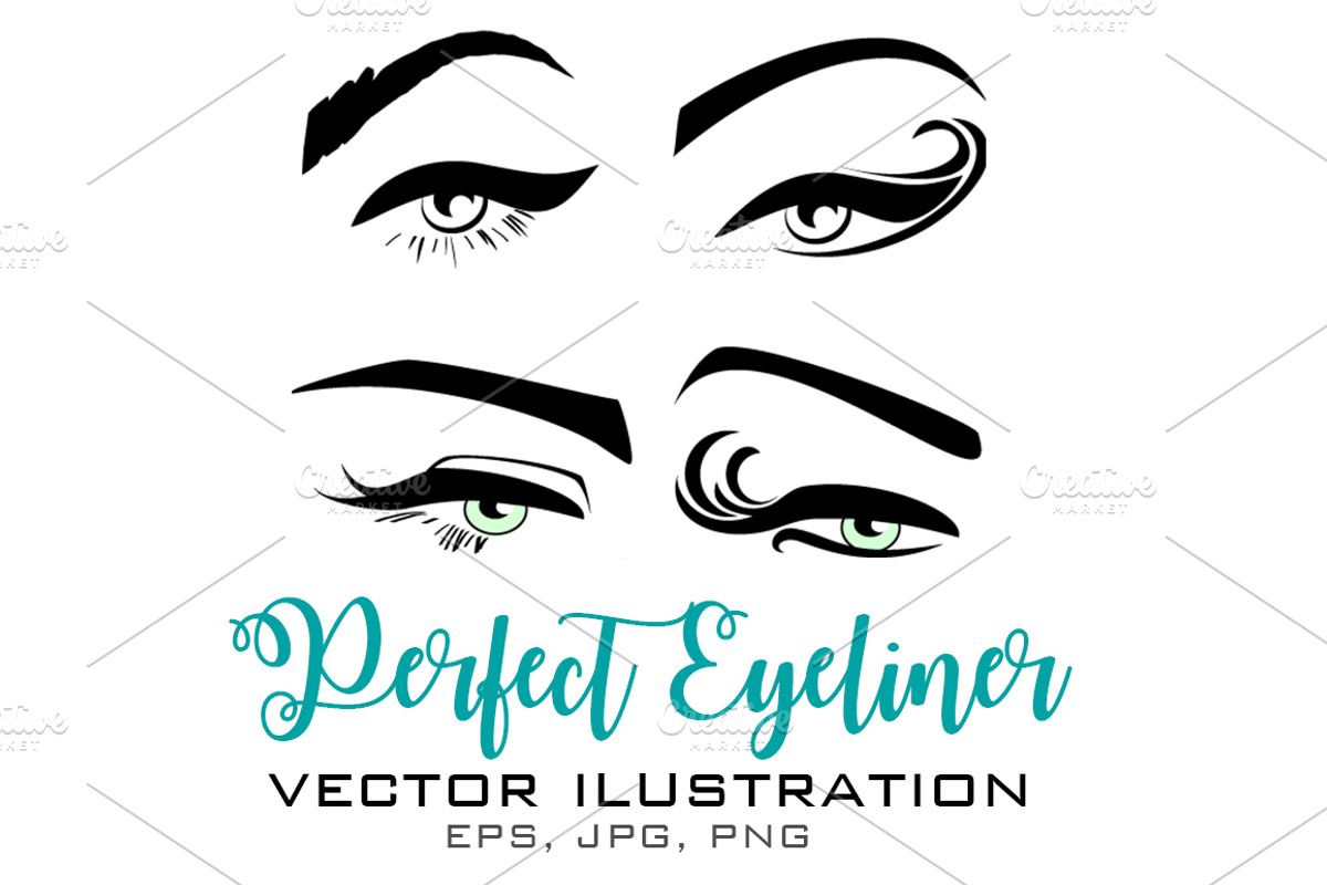 Perfect Eyeliner Vector Illustration, an Illustration by esylvia (Photo 1 of 3)