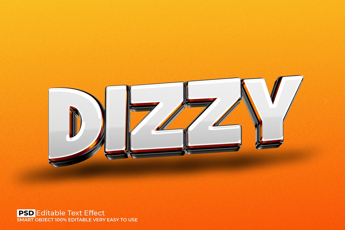 Chrome Dizzy 3D Text Effect PSD, a Layer Style Add-On by Design Fly