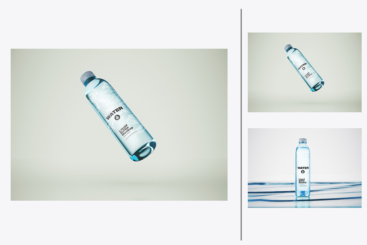 Water Bottle Mockup, an Advertising Mockup by OneVectorStock (Photo 1 of 7)