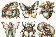 Steampunk Forest Clipart Bundle, a Seasonal Illustration by BusyDaydesign (Thumbnail 2 of 9)