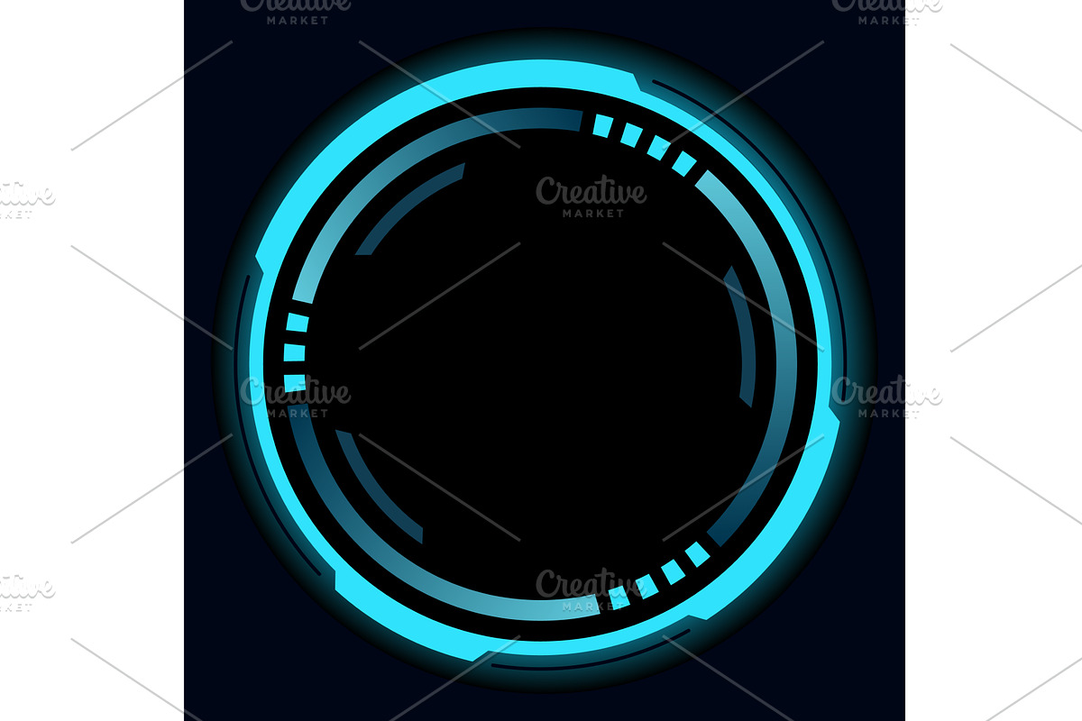 Hud round frame or border, sci, a Technology Illustration by Things for designers