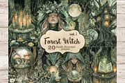 Forest Witch Junk Journal Kit, a Person Illustration by GlamArtZhanna (Thumbnail 1 of 10)
