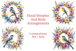Birds and Flowers Decorative Wreaths