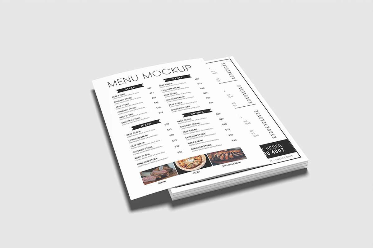 Restaurant Menu Mockups, a Books & Magazine Mockup by Alhaytar (Photo 3 of 3)