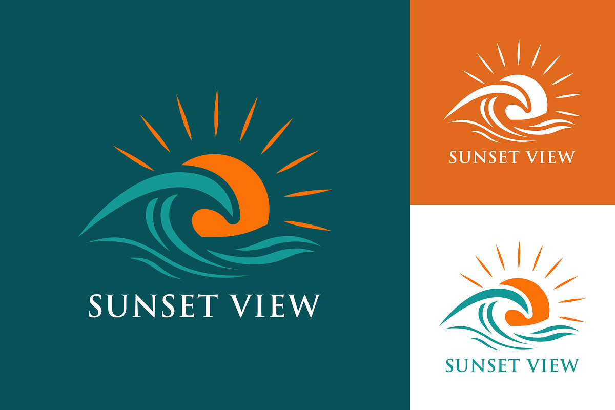 Sunset View Logo Design, a Branding & Logo Template by Saba Vector