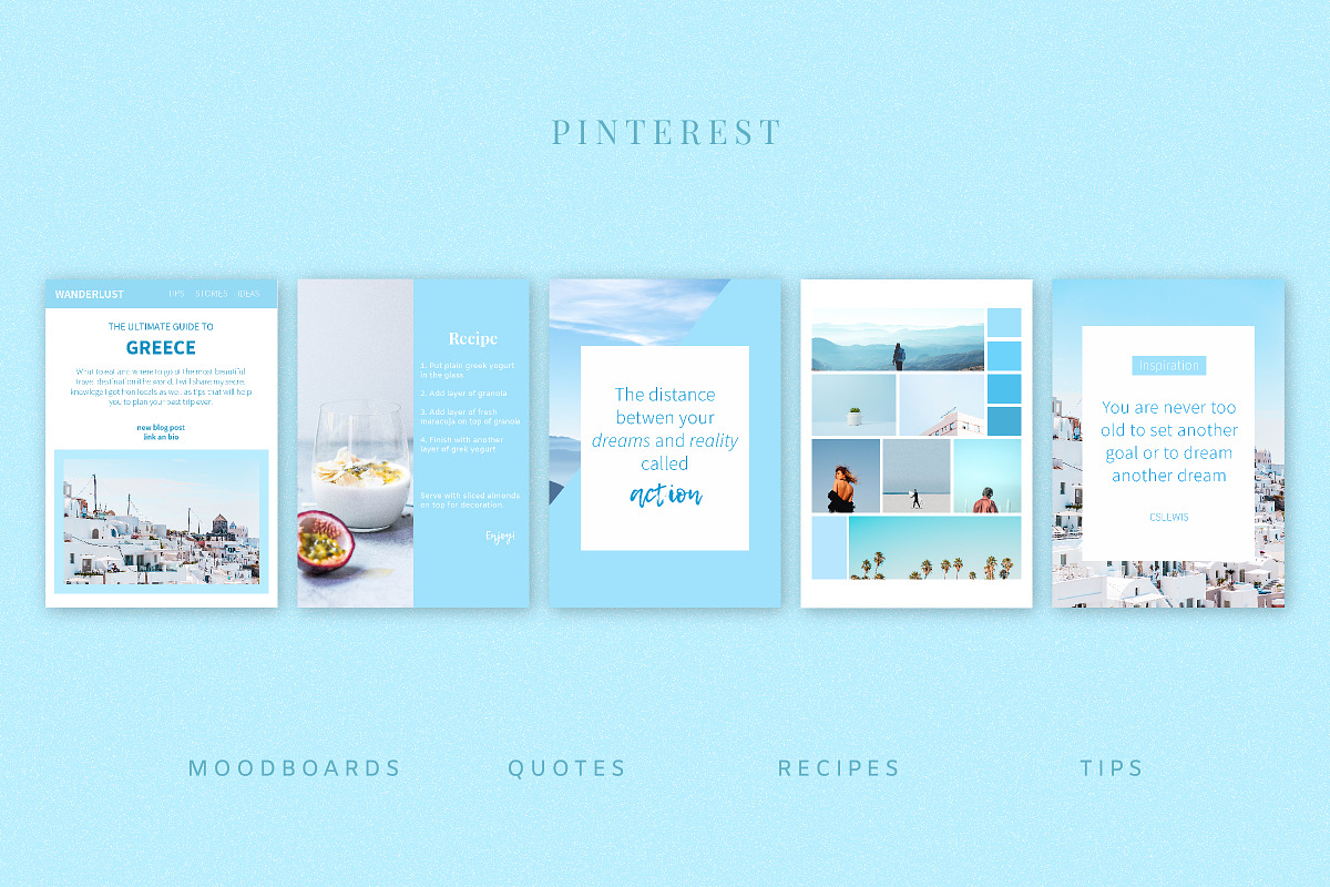 Blue | Pinterest PSD templates pack, a Social Media Template by Nassiie (Photo 2 of 5)