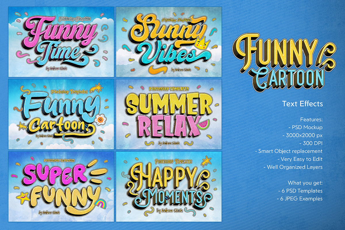 Funny Cartoon Text Effect, a Branding & Logo Template by Andrew Skoch Design (Photo 9 of 9)