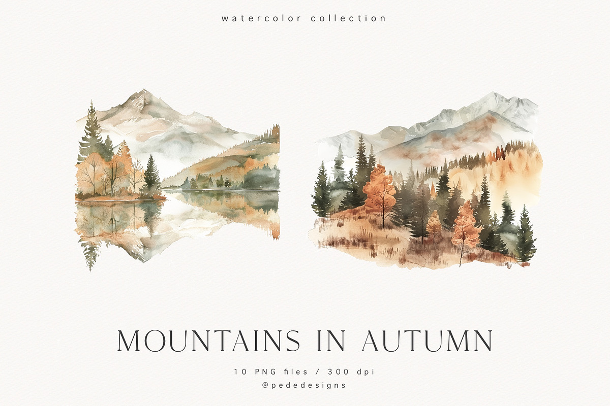 Mountains In Autumn, a Seasonal Illustration by PeDe Designs (Photo 2 of 6)