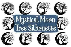 Magical Crescent Moon Tree, an Illustration by Designs_River