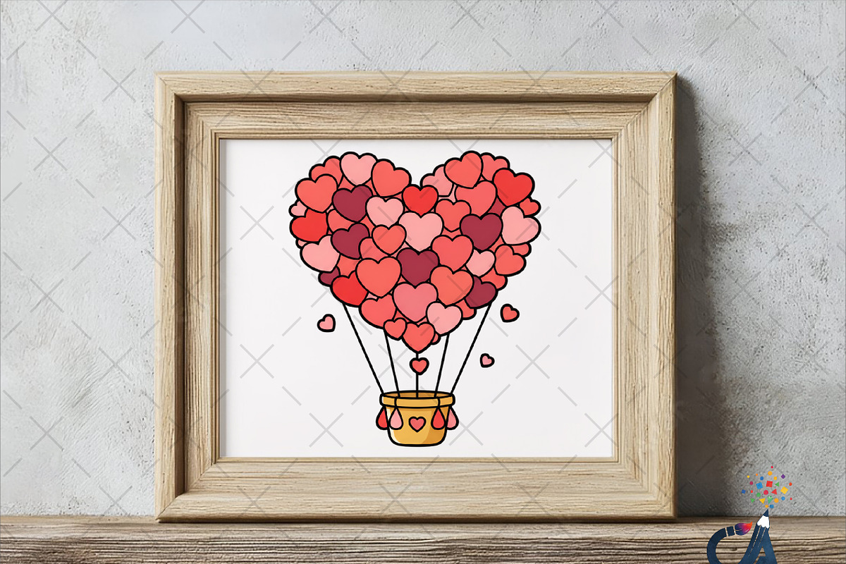 Valentine's Day Heart Balloons Png, an Illustration by Creative Art (Photo 4 of 6)