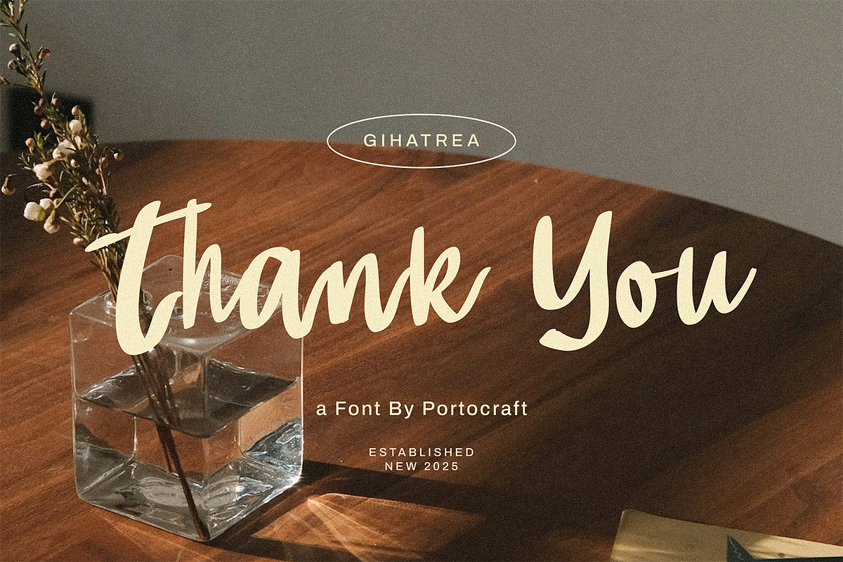 Gihatrea Casual Brush, a Handwritten Font by Portocraft (Photo 10 of 10)