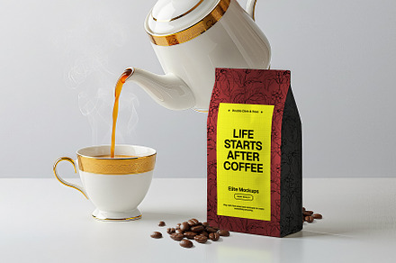 Elegant Coffee Pour Mockup