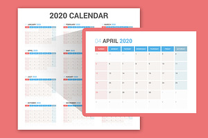 Calendar 2020 Planner Design