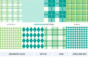 Earth seamless vector plaid patterns, an Illustration by SappiStudio