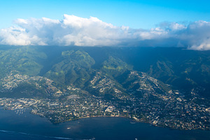 Aerial view of Tahiti Island and Papeete, French Polynesia, a Nature Photo by GoodGoods