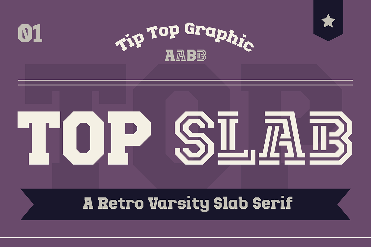 Top Slab – Retro Varsity Slab Serif, a Slab Serif Font by Tiptop Graphic (Photo 1 of 10)