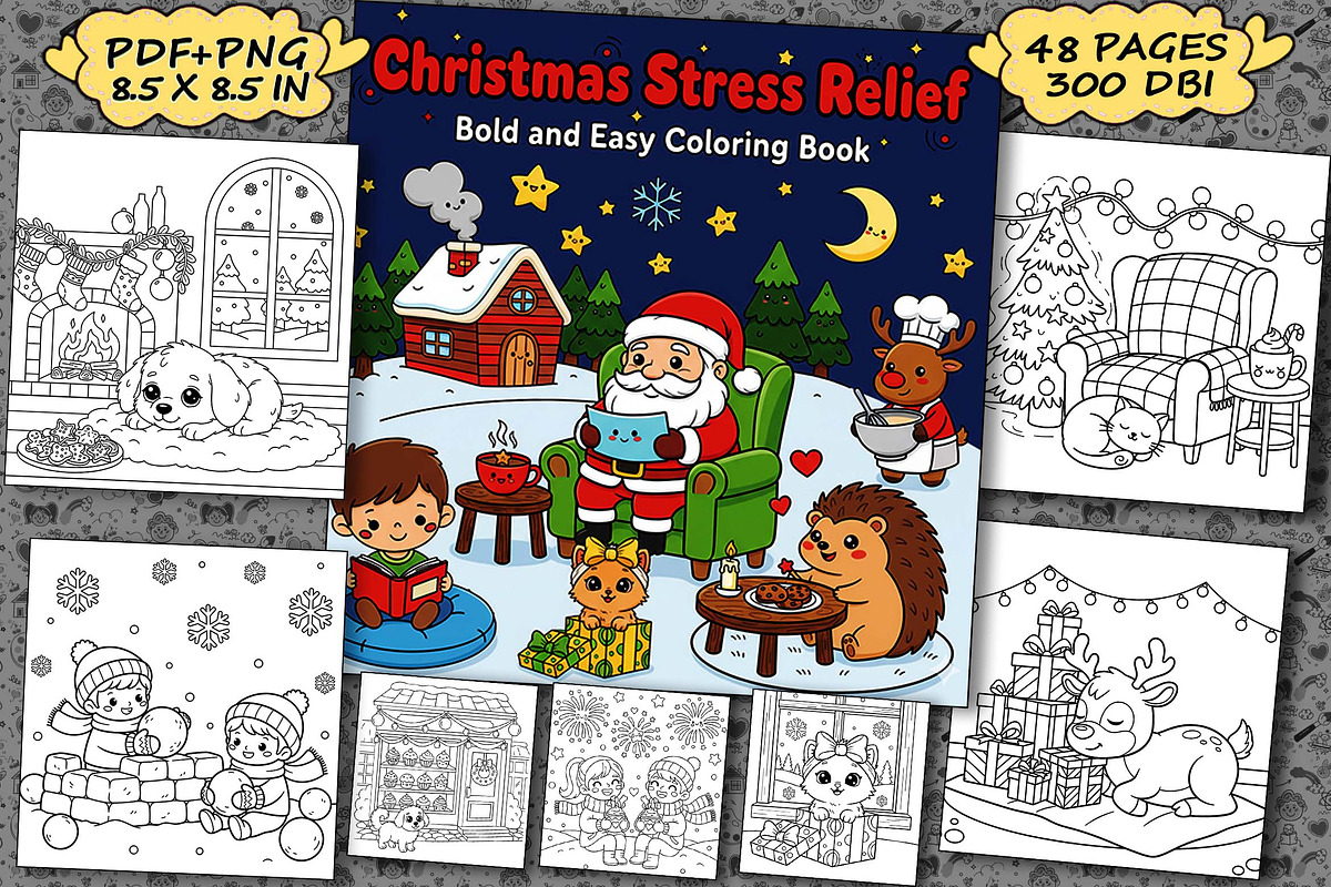 Christmas Stress Relief Book Pages, an Illustration by one-touch (Photo 1 of 7)