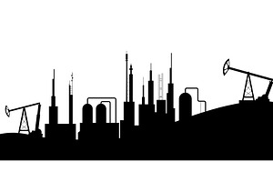 Oil gas in silhouette design, an Illustration by Things for designers