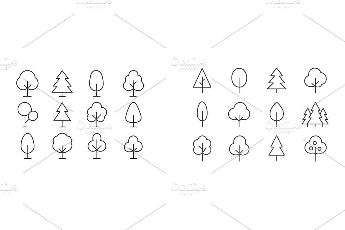 Various tree illustrations arranged, an Illustration by ZinetroN