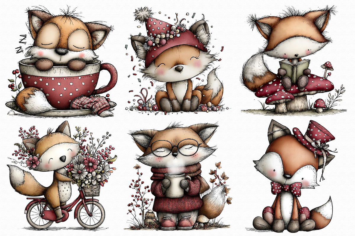 Quirky Fox Clipart PNG, an Illustration by Libby Wishes (Photo 7 of 7)
