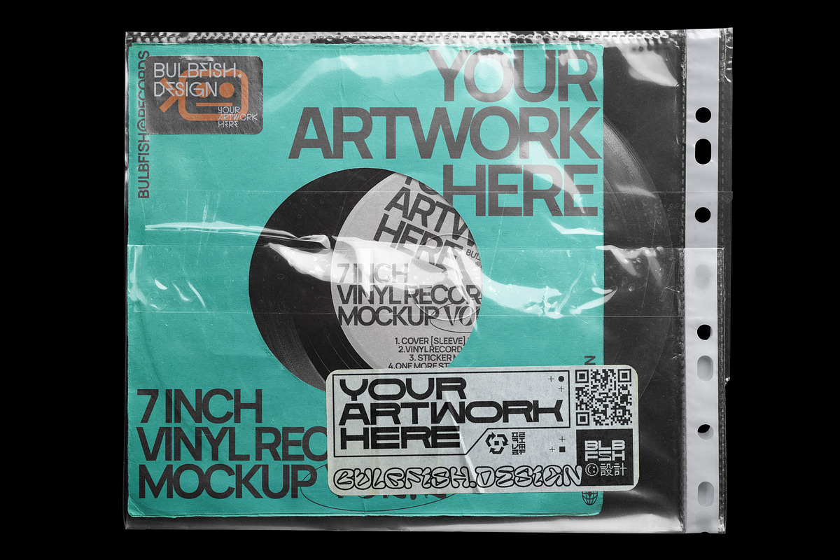 7 Inch Vinyl Record - Mockups Bundle, a Packaging Mockup by BULBFISH (Photo 11 of 16)