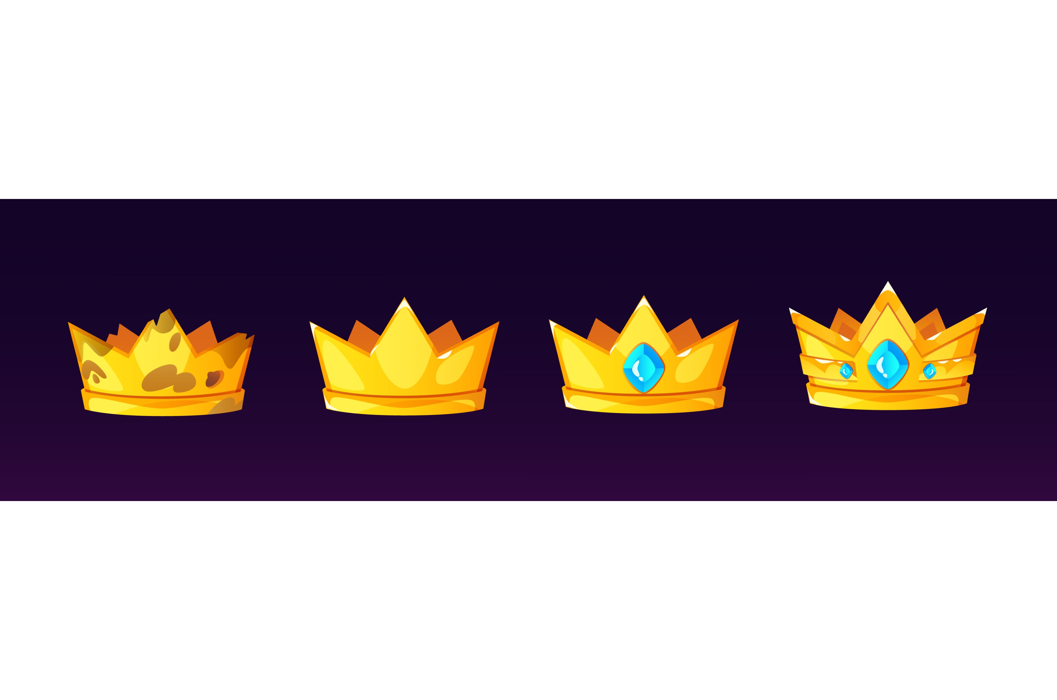 Gold crown icon for game ui level | Object Illustrations ~ Creative Market