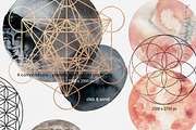 Planets, moon & sacred geometry, an Illustration by DigitalDream (Thumbnail 11 of 13)